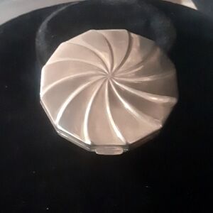 Elegant Silver Swirl Compact Avon